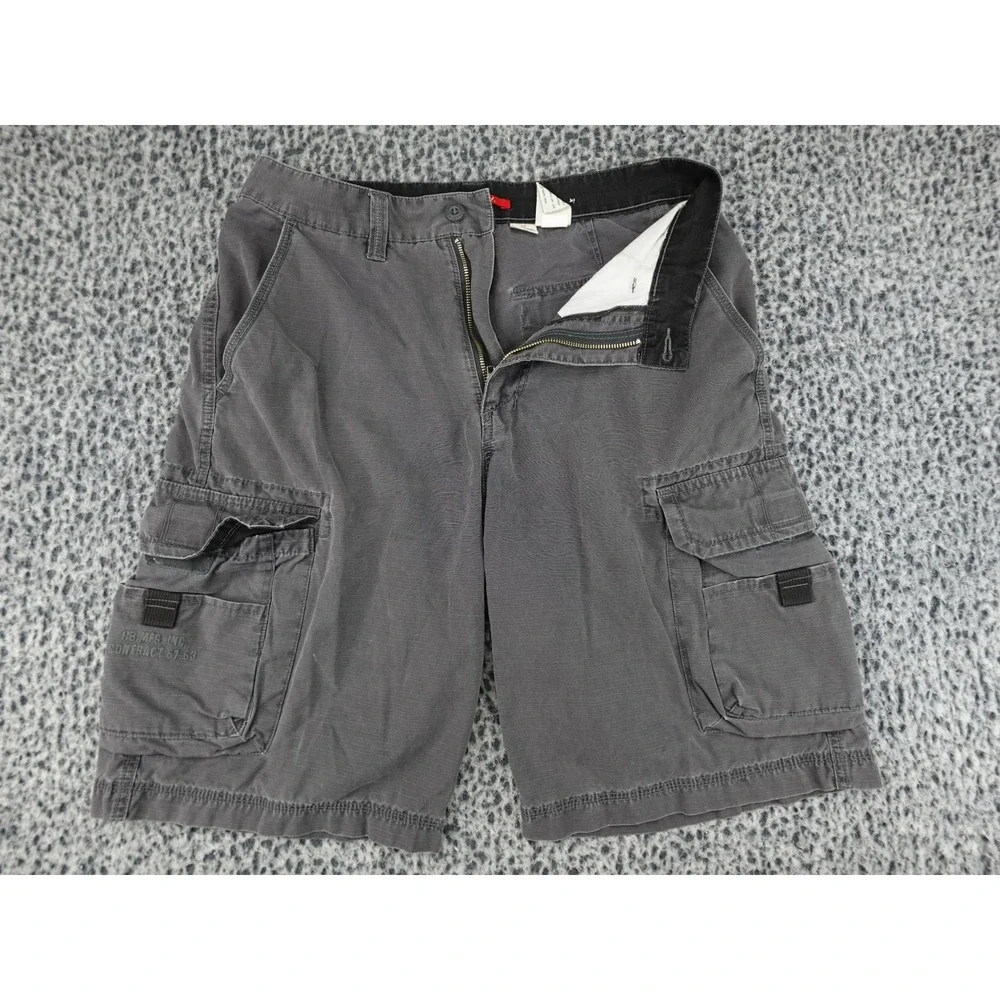 Unionbay‎ Cargo Shorts Mens 32 Gray Ripstop Multi-Pocket Utility Rugged